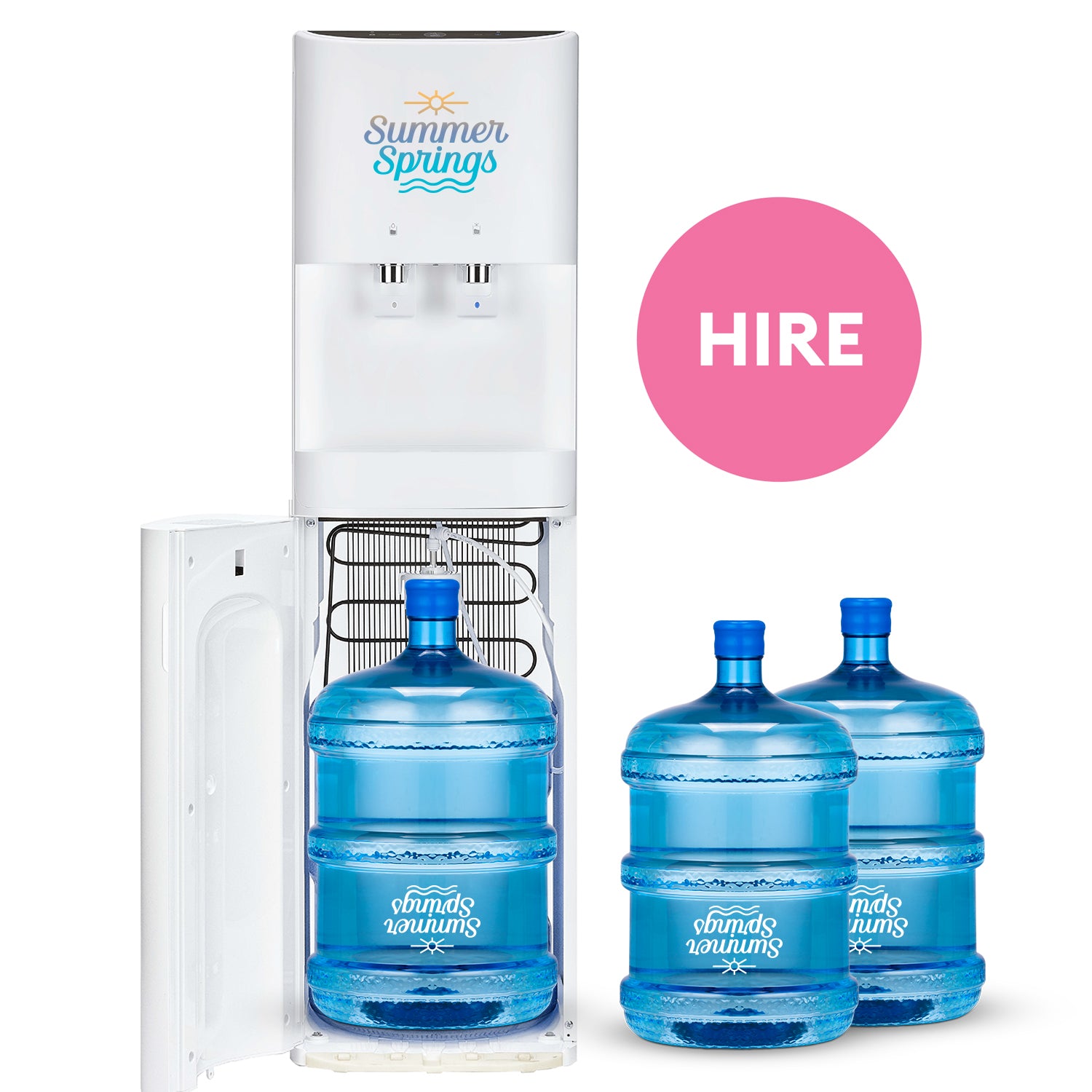 Premium Water Cooler (White) – Bottom Loaded (+ 3 free 15L bottles) - Annual Hire