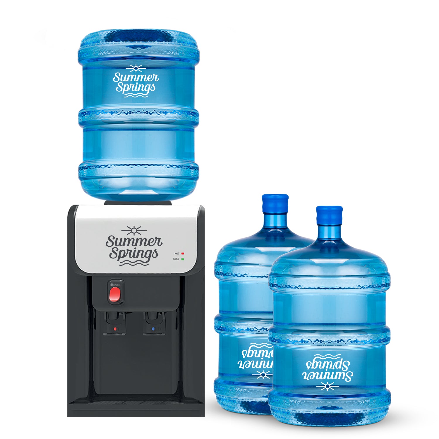 Contemporary Benchtop Water Cooler (+ 3 free 15L bottles) - Annual Hire