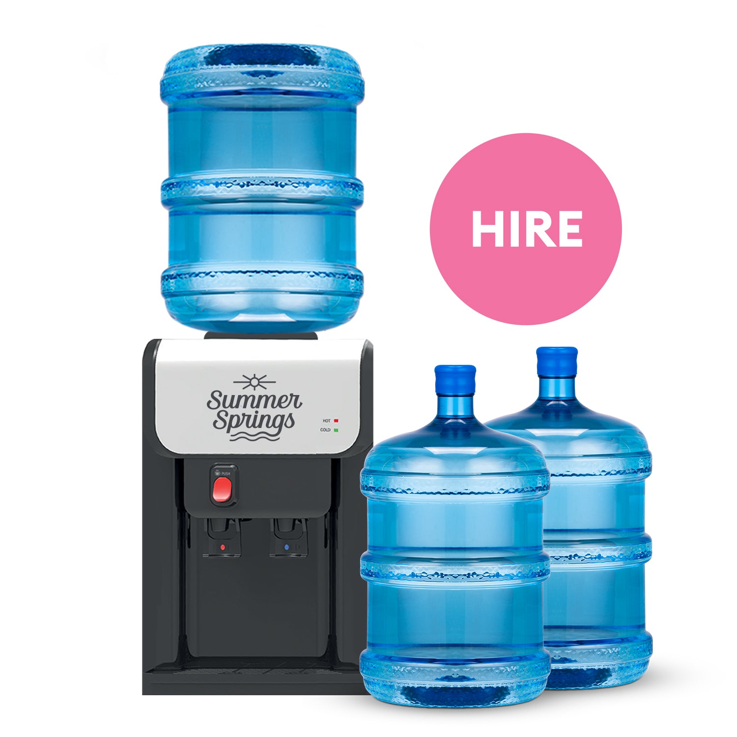 Contemporary Benchtop Water Cooler (+ 3 free 15L bottles) - Annual Hire