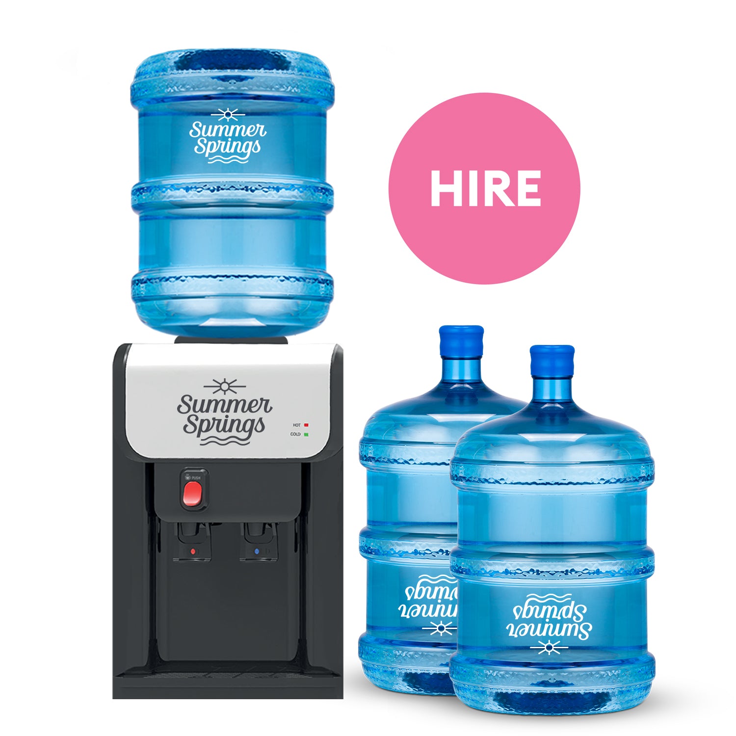 Contemporary Benchtop Water Cooler (+ 3 free 15L bottles) - Annual Hire